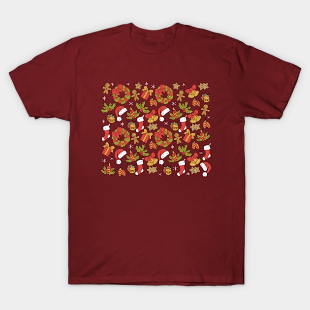 Christmas pattern T-Shirt by valentinahramov